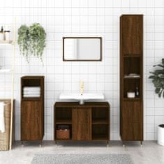 Vidaxl Kúpeľňová skrinka hnedý dub 30x30x100 cm kompozitné drevo