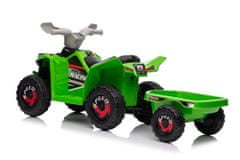 Lean-toys Zelená batériová štvorkolka XMX630T s prívesom
