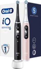 Oral-B iO saries 6 DUO Black/Pink elektrický zubní kartáček