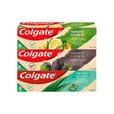 Colgate Zubná pasta Naturals Mix (Charcoal, Aloe, Lemon) 3 x 75 ml