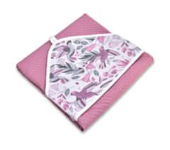 Inny Kúpací set uterák s kapucňou a 2 malé uteráky kolibrík ružový - RKK-Z3-WL-HUM-PINK