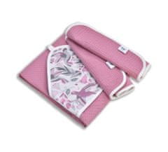 Inny Kúpací set uterák s kapucňou a 2 malé uteráky kolibrík ružový - RKK-Z3-WL-HUM-PINK