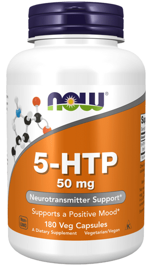 NOW Foods 5-HTP, 50 mg, 180 rastlinných kapsúl