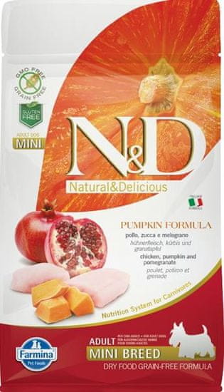 N&D PUMPKIN Dog GF Chicken & Pomegranate Adult Mini 800 g