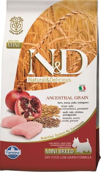 N&D ANCESTRAL GRAIN Dog LG Chicken, Spelt, Oats & Pomegranate Adult Mini 2,5 kg