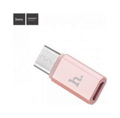 Hoco Adaptér USB-C - microUSB ružový 92798