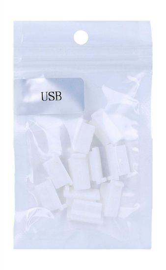 TopQ Záslepka do konektora USB-A biela 10ks