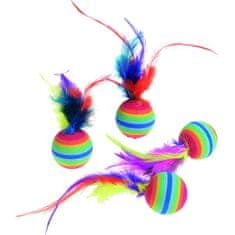 Flamingo Hračka cat balóniky Rainbow 4 ks