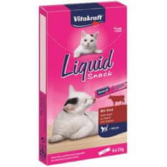 Vitakraft snack cat Liguid hovädzie + inulín 6 x 15 g