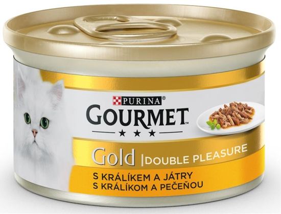 Purina Gourmet Gold cat konz.-s králikom a pečeňou 85 g