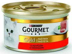 Purina Gourmet Gold konz. mačka pastu. jemná s hovädzím 85g