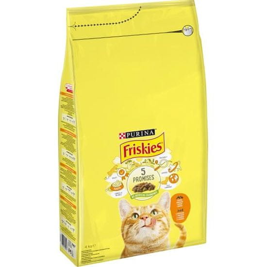 Purina Friskies cat dry - kura, zelenina 4 kg