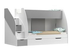 IDZCZAK MEBLE Detská poschodová posteľ MARCINEK 80x200 biela/sivá