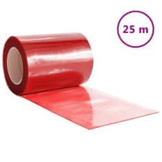 Petromila vidaXL Záves do dverí červený 300 mm x 2,6 mm 25 m PVC
