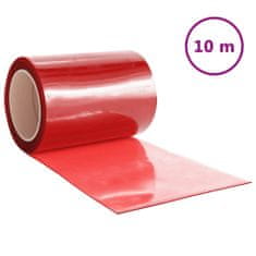 Petromila vidaXL Záves do dverí červený 300 mm x 2,6 mm 10 m PVC