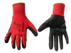GEKO Pracovné rukavice veľkosť 9", červeno-čierne GEKO