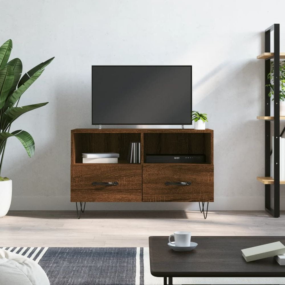 Vidaxl TV skrinka hnedý dub 80x36x50 cm spracované drevo