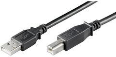 PremiumCord kábel USB 2.0, A-B, 0.5m, čierna