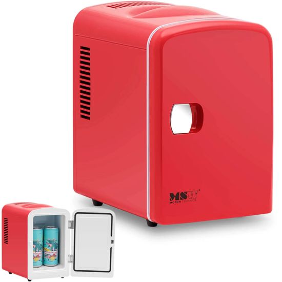 shumee Mini izbová chladnička s funkciou ohrevu 12 / 240 V 4 l - červená