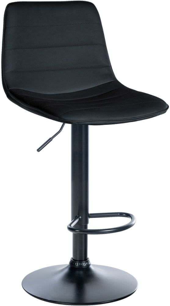 BHM Germany Barová stolička Lex, syntetická koža, čierny podstavec / čierna
