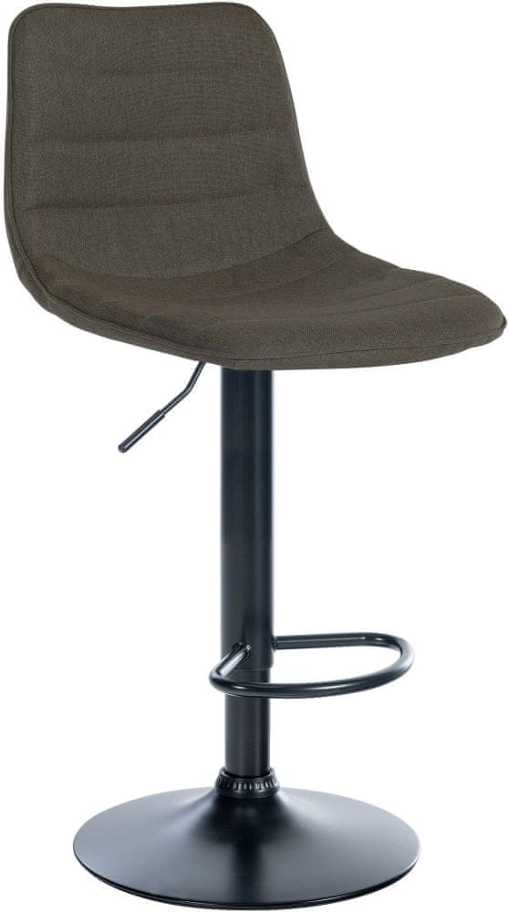BHM Germany Barová stolička Lex, textil, čierny podstavec / taupe