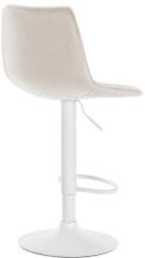 Barová stolička Lex, zamat, biely podstavec / krémová