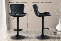 Barové stoličky Emma (SET 2 ks), syntetická koža, čierna