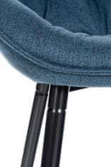 BHM Germany Barové stoličky Gibson (SET 2 ks), textil, modrá