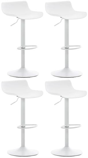 BHM Germany Barové stoličky Aveiro (SET 4 ks), plast, biela