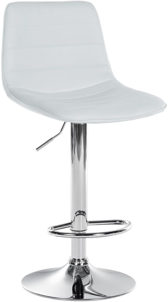 BHM Germany Barová stolička Lex, syntetická koža, chrómový podstavec / biela