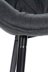 BHM Germany Barové stoličky Gibson (SADA 2 ks), textil, tmavosivá