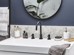 Beliani 4-dielna keramická súprava kúpeľňových doplnkov biela LEBU