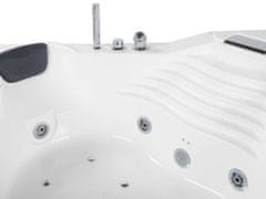 Beliani Vírivá rohová vaňa s LED a Bluetooth reproduktorom 145 cm biela MONACO