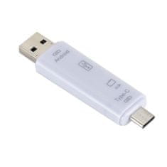 Northix OTG adaptér, USB - 5-v-1 - biely 