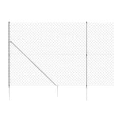 Vidaxl Drôtený plot s kotviacimi hrotmi strieborný 1,4x10 m