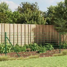 Vidaxl Drôtený plot s kotviacimi hrotmi zelený 1x25 m