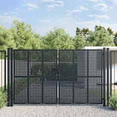 Vidaxl Záhradná brána antracitová 300x225 cm oceľ