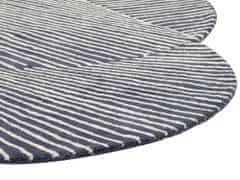 Beliani Oválny vlnený koberec 140 x 200 cm béžová/modrá ZABOL