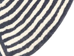 Beliani Oválny vlnený koberec 140 x 200 cm béžová/modrá KWETA