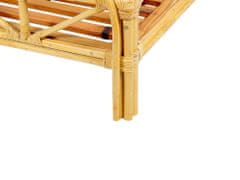 Beliani Ratanová pávia posteľ 140 x 200 cm svetlé drevo FLORENTINE