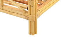 Beliani Ratanová posteľ 140 x 200 cm svetlé drevo DOMEYROT
