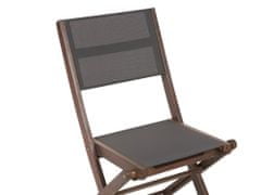 Beliani Sada 2 skladacích záhradných stoličiek z akáciového dreva tmavé drevo CESANA