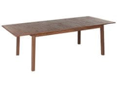 Beliani Záhradný rozkladací stôl z akáciového dreva 180/240 x 100 cm tmavé drevo CESANA