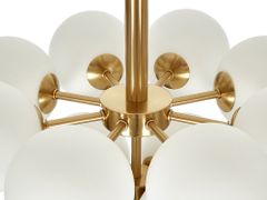 Beliani Závesná lampa s 13 tienidlami mosadzná/biela BIRRIE