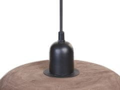 Beliani Závesná lampa s 3 tienidlami z tmavého mangového dreva MANJEERA