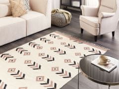 Beliani Bavlnený kelímový koberec 140 x 200 cm béžová a čierna NIAVAN