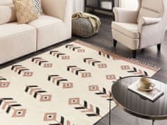 Beliani Bavlnený kelímový koberec 160 x 230 cm béžová a čierna NIAVAN