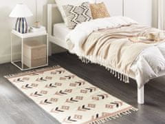 Beliani Bavlnený kelímový koberec 80 x 150 cm béžová a čierna NIAVAN