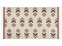 Beliani Bavlnený kelímový koberec 80 x 150 cm béžová a čierna NIAVAN