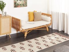 Beliani Bavlnený kelímový koberec 80 x 300 cm béžová a čierna NIAVAN